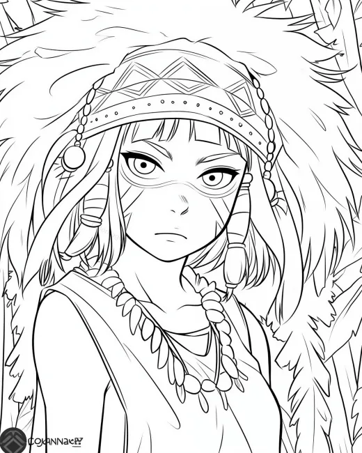 Indigenous Girl Coloring Page preview