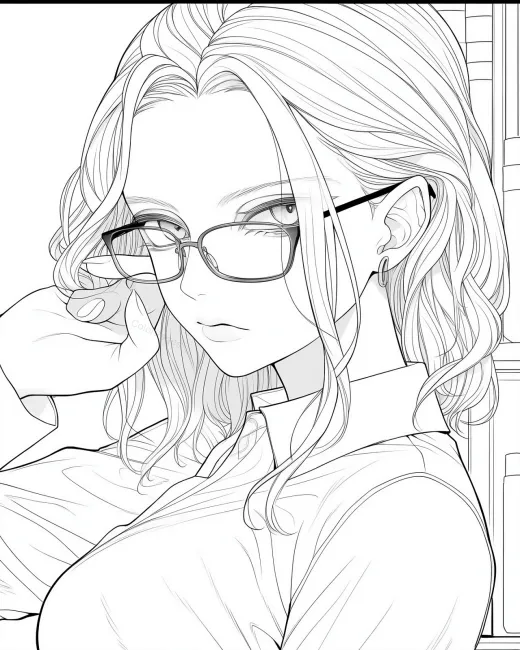 Stylish Woman Coloring Page preview