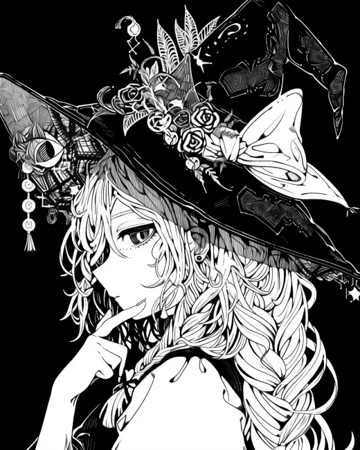 Enchanting Witch Coloring Page preview