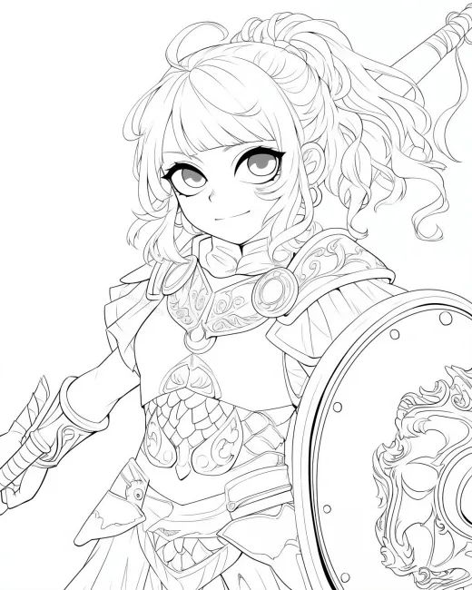 Brave Warrior Coloring Page preview