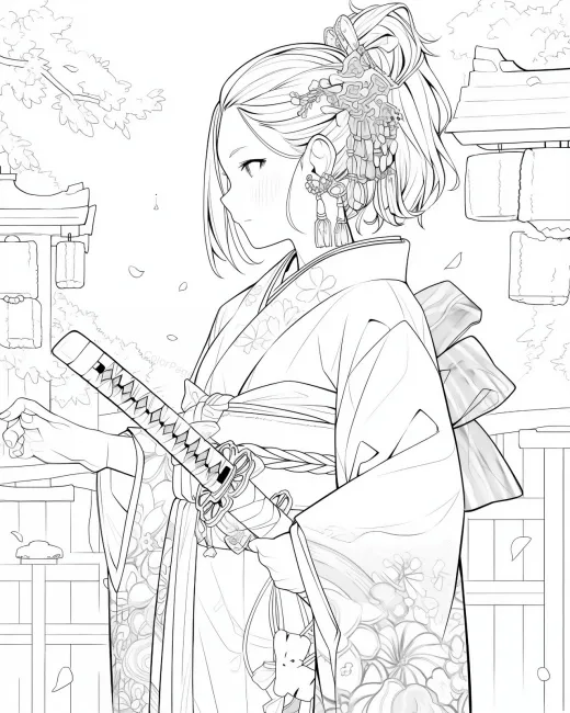 Anime Samurai Girl preview