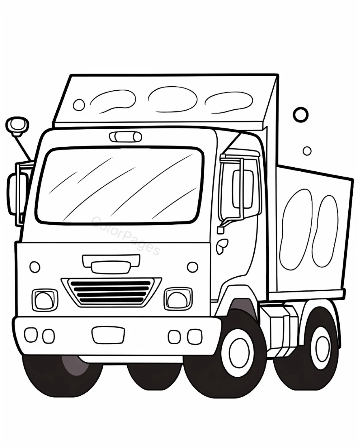 Fun Coloring Page of a Truck