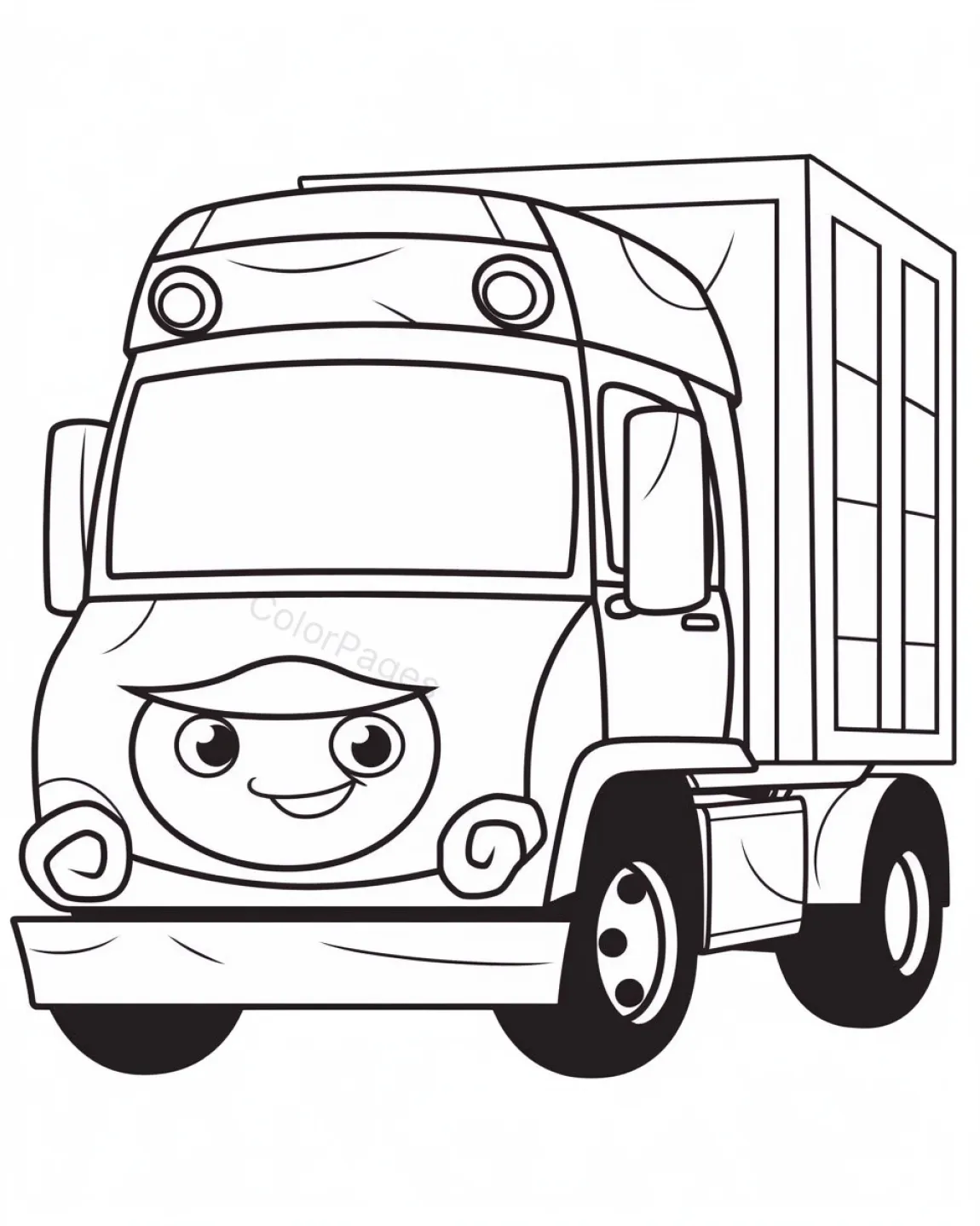 Happy Truck Coloring Page