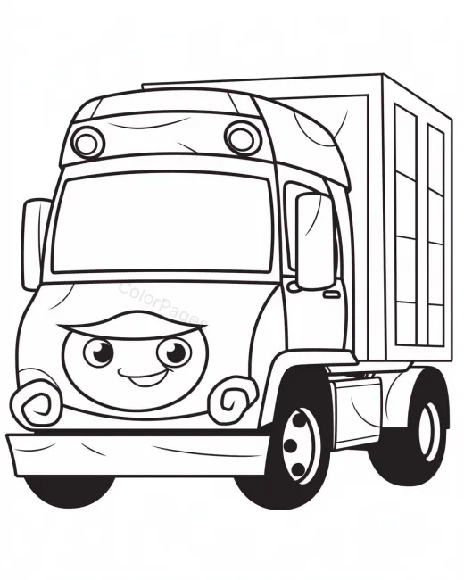 Happy Truck Coloring Page preview