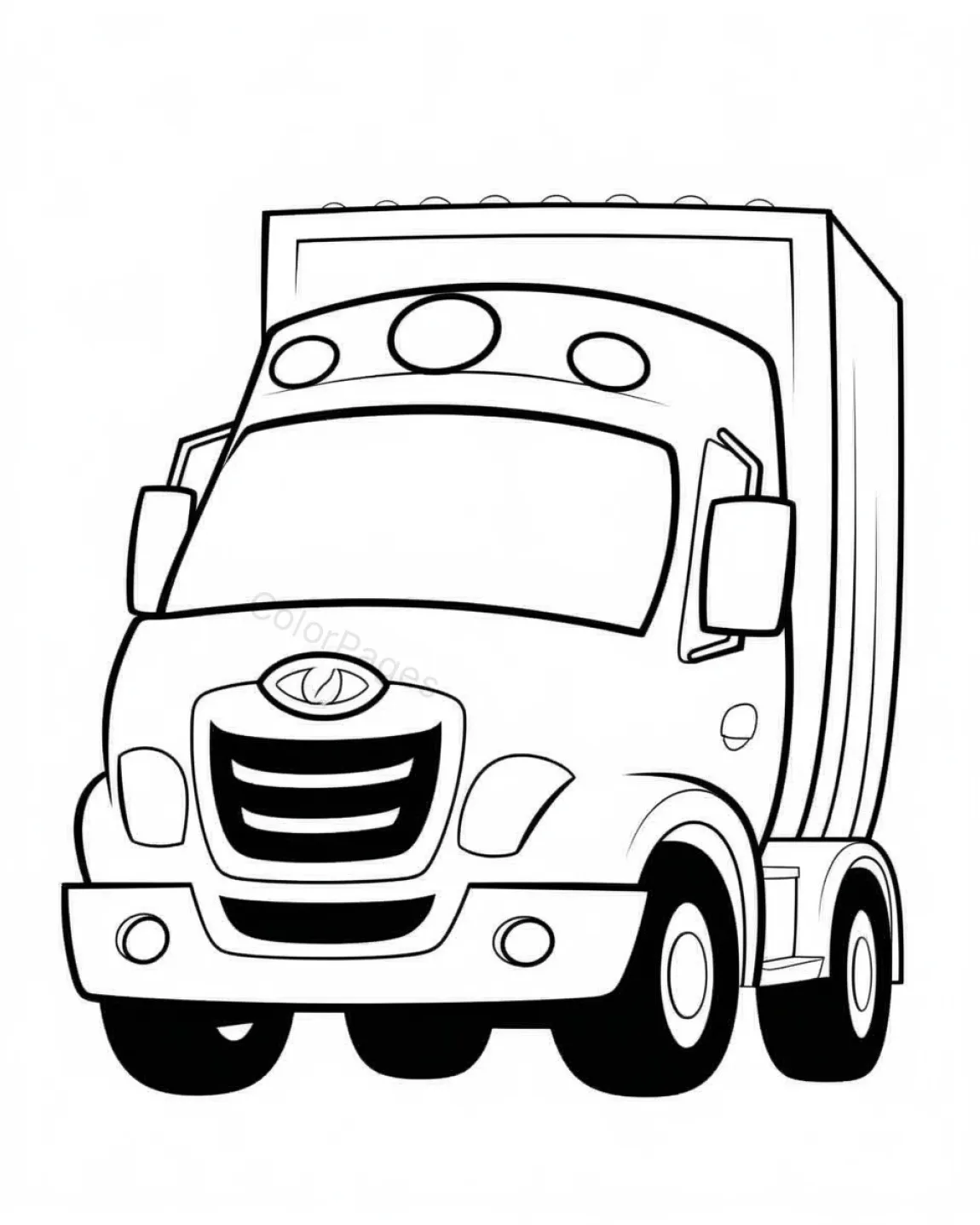 Coloring Page of a Big Truck
