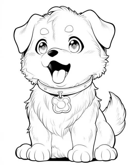Adorable Puppy Coloring Page preview