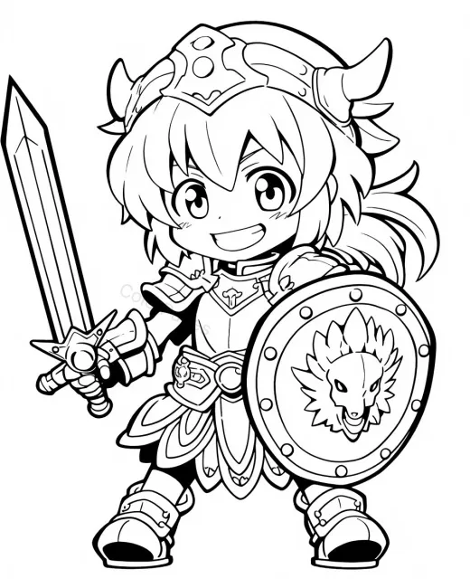 Brave Hero Coloring Page preview