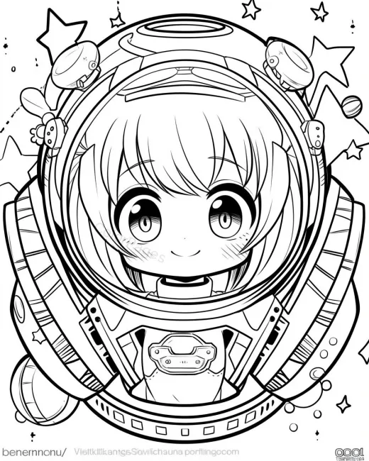 Cute Astronaut Coloring Page preview