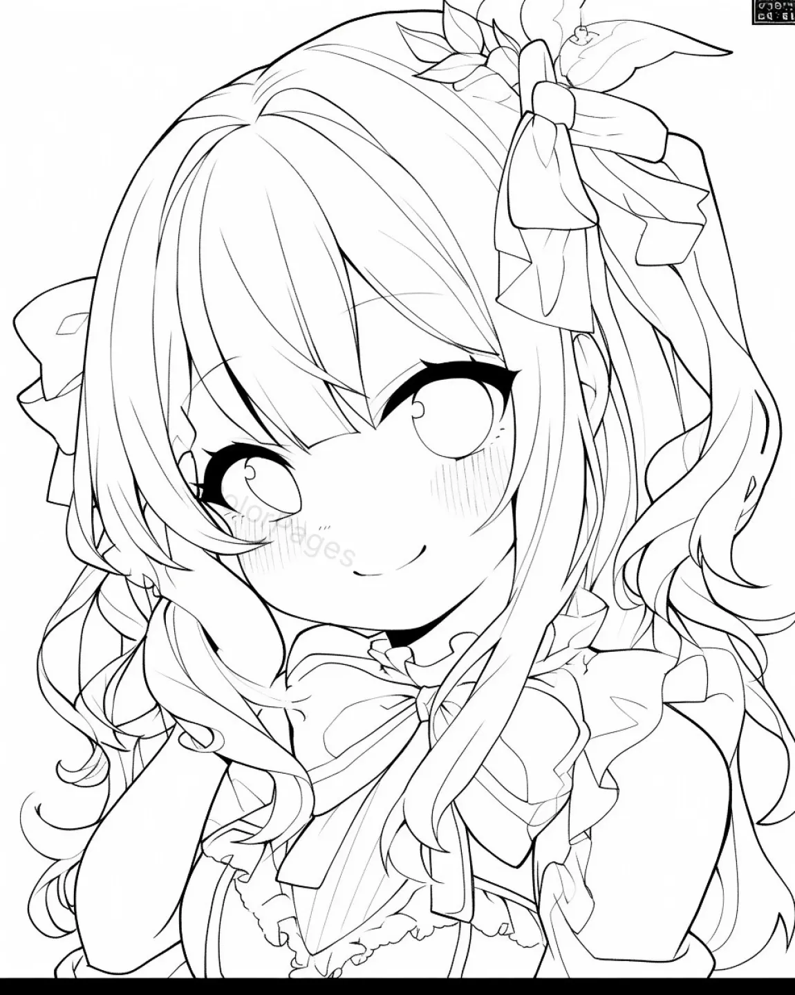 Charming Coloring Page of a Smiling Girl