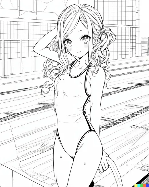 Swim Pool Color Page Delight preview