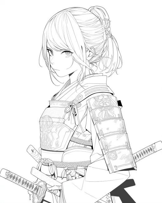 Warrior Princess Coloring Page preview