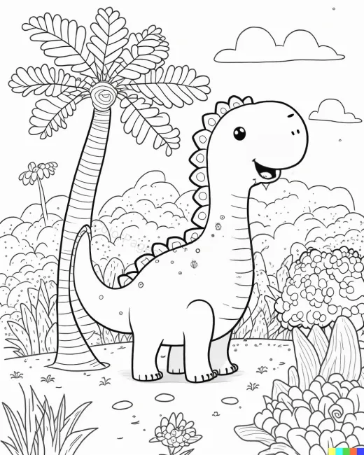 Friendly Dinosaur in a Colorful Jungle preview