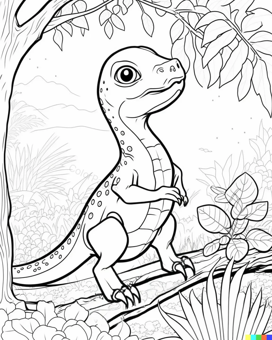 Charming Dinosaur Coloring Page