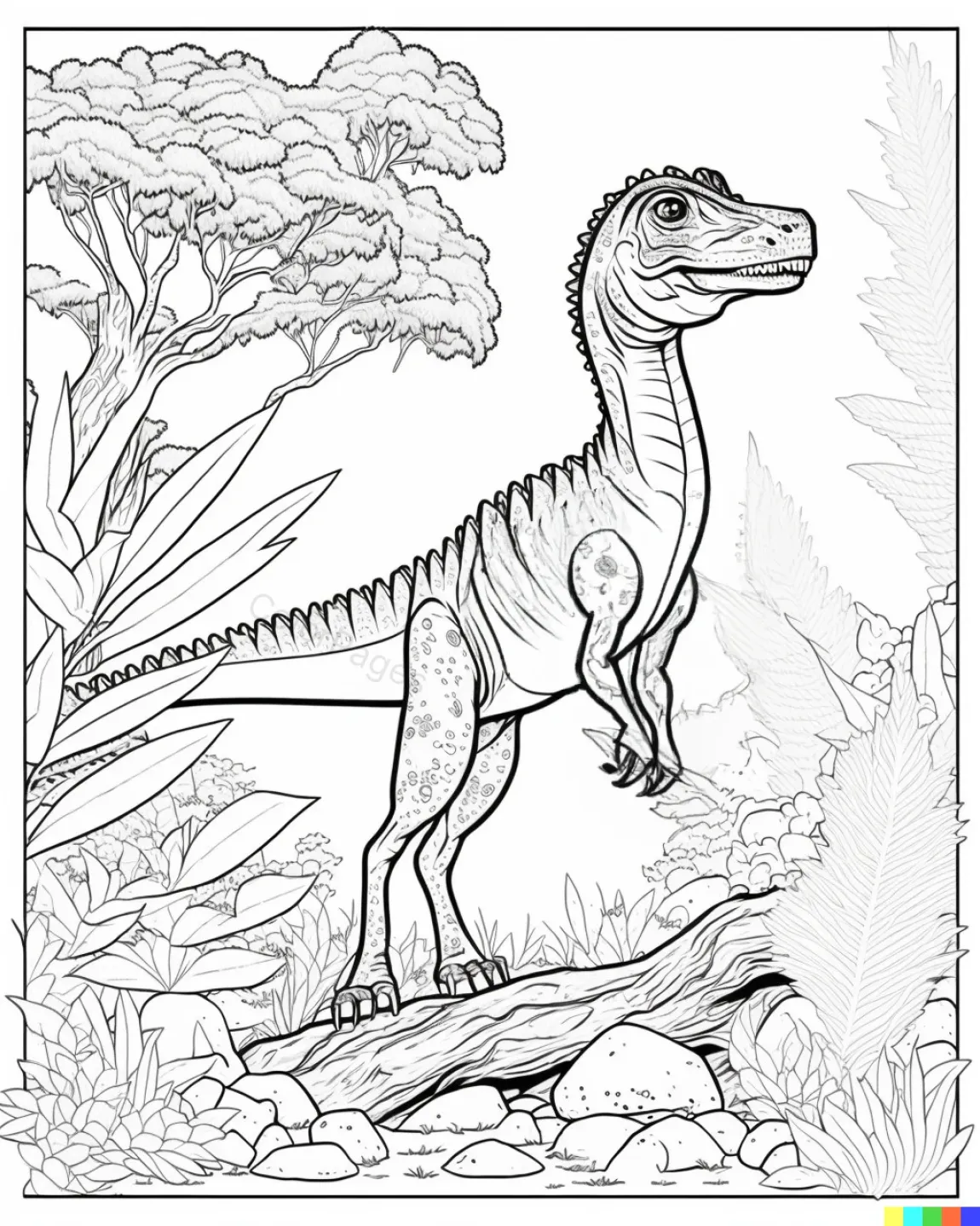 Dinosaur Adventure Coloring Page
