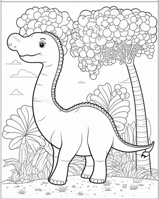 Friendly Dinosaur in a Lush Landscape preview