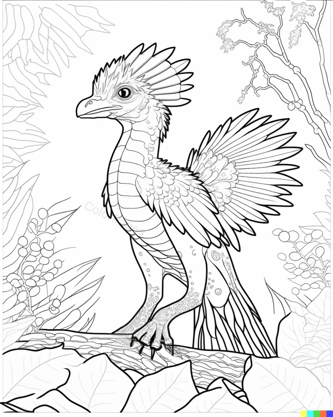 Whimsical Colorful Creature Coloring Page