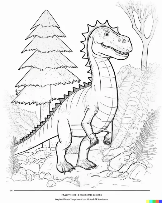 Friendly Dinosaur Coloring Page preview