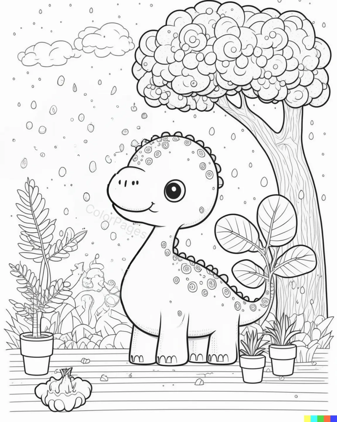 Playful Dino Coloring Page