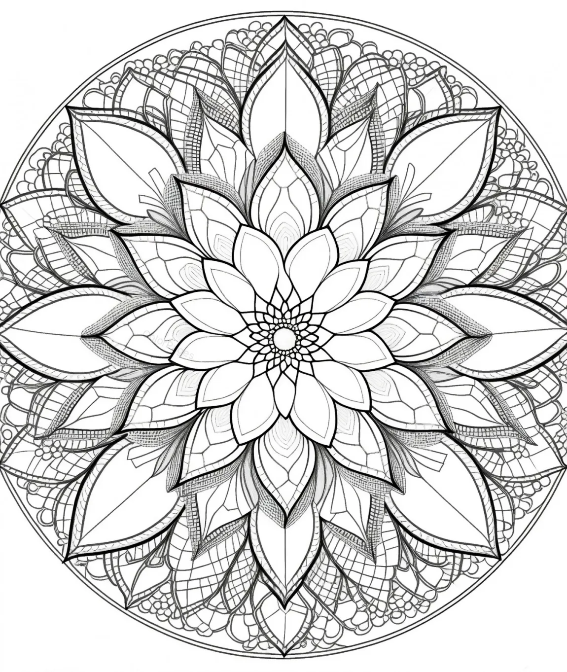 Intricate Flower Mandala Coloring Page
