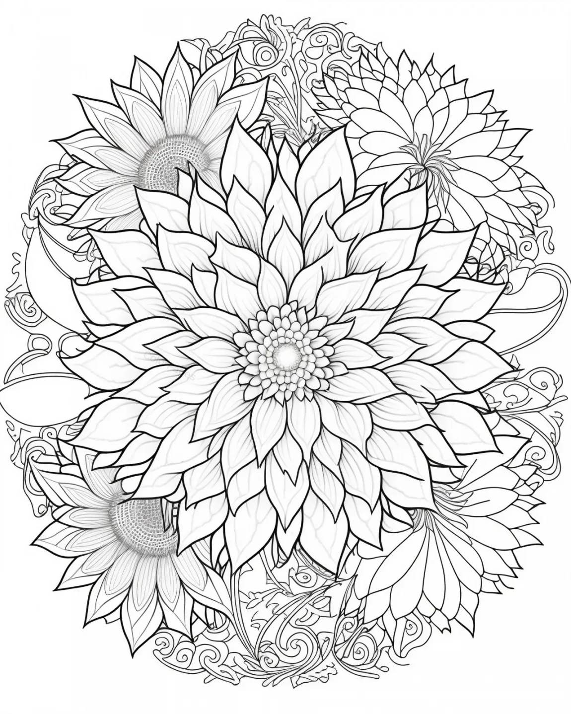 Floral Dream Coloring Page