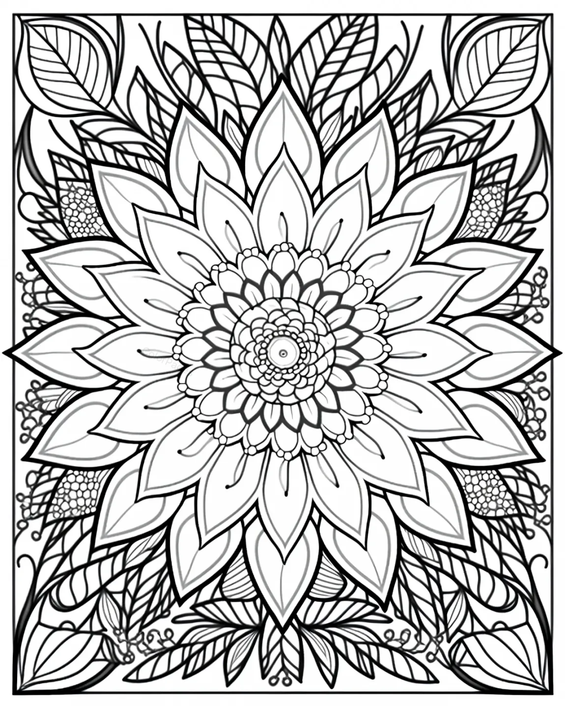 Floral Mandala Coloring Page